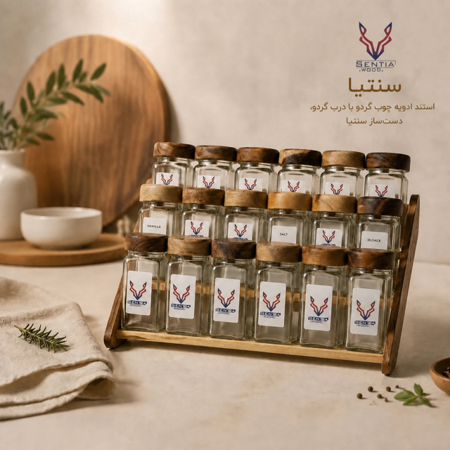 استند ادویه ( چوب گردو )